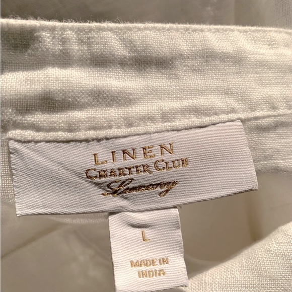 Charter Club Luxury Linen pullover coverup shirt, size Large - Picture 5 of 6